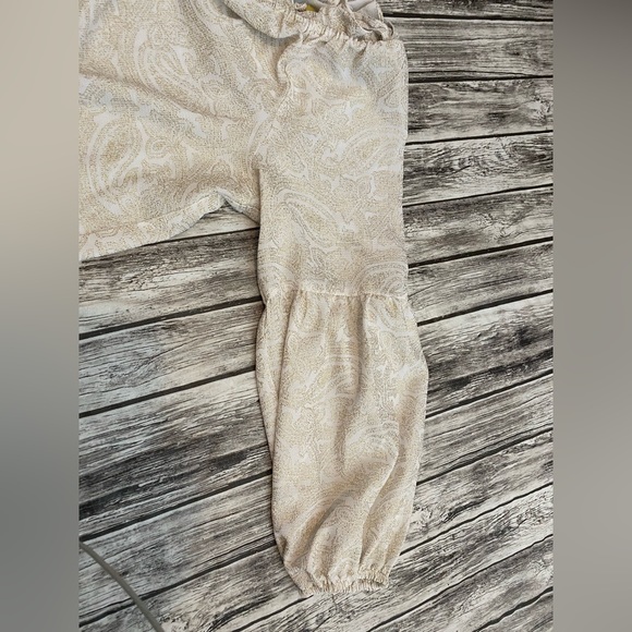 Michael Kors white and gold paisley print top on or off shoulder size xl - Picture 8 of 11